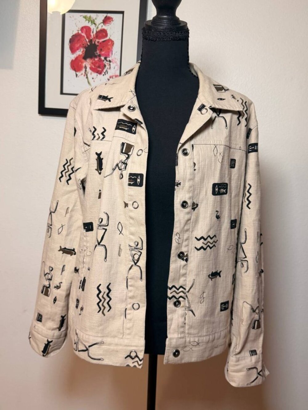Chico's Design Jacket Boho Tribal Southwestern Santa Fe Style S